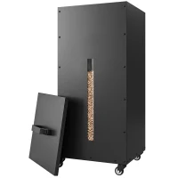 Outsunny Pelletbehälter 45 kg mit Rollen, Deckel, Sichtfenster und Sieb, Schwarz(m-7)