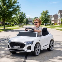 AIYAPLAY Audi Q8 etron Sportback Licensed Ride on Car with Remote Control, Four-Wheel Suspension, Soft Start for Ages 3-4, White(m-2)
