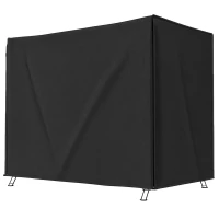 Outsunny Copertura per Dondolo da Giardino 3 Posti Impermeabile e Anti UV, 220x125x172 cm, Nero(m-10)