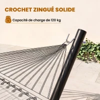 Outsunny Support Pied de hamac Structure Robuste métal époxy Noir 3,60 x 0,92 x 1,12 m, Compatible Hamacs de 3,3 à 3,6 m(m-6)