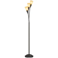 HOMCOM Modern Standing Lamp, 3-Light Upright Floor Lamps for Living Room, Black(m-15)