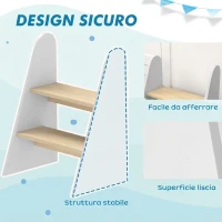 AIYAPLAY Sgabello Montessori per Bambini a 2 Gradini, Scaletta per Bambini 3-8 Anni con Bordi Arrotondati, Bianco(m-6)