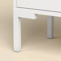 HOMCOM Moderne schoenenkast voor maximaal 12 paar schoenen, met 2 kleppen, lade en verstelbare plank, wit(m-9)