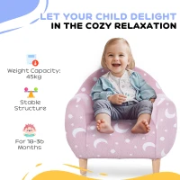 AIYAPLAY Kids Armchair, Glow in the Dark Chair with Star Design for Bedroom, Playroom, Kids Room, Pink(m-6)