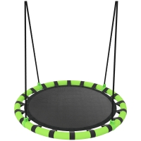 AIYAPLAY Baloiço para Crianças Redondo Baloiço de Jardim Infantil Ajustável Impermeável Carga 150kg Ø100x180 cm Preto e Verde