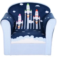 HOMCOM Children Chair Armchair Single Sofa,  50 x 39 x 44cm, for 18M+, Blue(m-11)