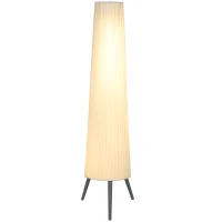 HOMCOM Dimmable Tripod Floor Lamp with Foot Switch, Nordic Standing Lamp with Fabric Shade, 153cm, White and Grey(m-11)