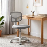 Vinsetto Small Office Chair without Arms, Ergonomic Swivel Mesh Desk Chair with Curved Back, Dark Grey(m-2)