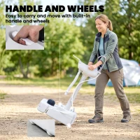 Outsunny Camping Sink, 17L Portable Hand Wash Station with Towel Holder, Soap Dispenser and Rolling Wheels, Outdoor Sink for Events, Gatherings, Worksite(m-6)