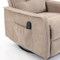 HOMCOM Recliner Armchair, Chenille Recliner Chair with Massage and Heat, 360° Swivel Rocking Manual Recliner, Brown(m-11)