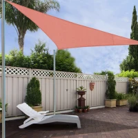 Outsunny Voile d'ombrage Triangulaire Grande Taille 4 x 4 x 4 m polyéthylène Haute densité résistant aux UV Coloris rouge rouille(m-10)