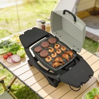 Outsunny Tischgrill Elektrisch 2300W 23x71 cm tragbar Elektrogrill mit Antihaftbeschichtete Grillrosten Fettauffangschale(m-8)