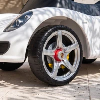 AIYAPLAY Voiture porteur pour enfant Porsche sous licence, véhicule à pousser avec klaxon lumières et bruitage de démarrage, blanc(m-5)