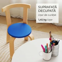 AIYAPLAY Set masă și scaune pentru copii 3-8 ani, 5 piese, cu margini rotunjite, din lemn multicolor(m-8)