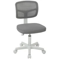 Vinsetto Small Office Chair without Arms, Ergonomic Swivel Mesh Desk Chair with Curved Back, Dark Grey(m-1)