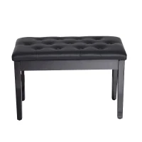 HOMCOM Sgabello Pianoforte Professionale con Vano Portaoggetti Finta Pelle, Legno 76 x 36 x 50cm Nero Sgabello Panchetta Panchina Sedia per Pianoforte con vano portaoggetti(m-11)