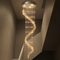 HOMCOM Modern Crystal Chandelier Ceiling Light Pendant Lamp Chrome Finish Glass Droplets New, for Living Room, Bedroom, Hallway, Ф30 x 120cm(m-2)