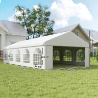Outsunny Gazebo da Giardino 10x5m con Pareti Rimovibili e Finestre, Acciaio e Poliestere(m-3)