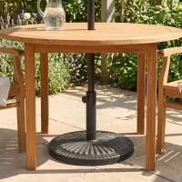 Outsunny Base Ombrellone Rotonda per Pali da Ø3,8-4,8cm con Decorazione e Manopola, Peso 15kg Ø49x32cm(m-8)