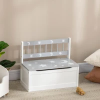 ZONEKIZ 2 In 1 Kids Storage Bench, Toy Box w/ Safety Rod - Grey(m-10)