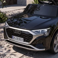 AIYAPLAY Audi Q8 etron Sportback Licensed Ride on Car with Remote Control, Four-Wheel Suspension, Soft Start for Ages 3-4, Black(m-9)