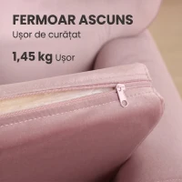 HOMCOM Fotoliu pentru Copii din Material cu Efect de Catifea Roz cu Spătar în Formă de Coroană, 50,2x41,9x57,8 cm(m-8)