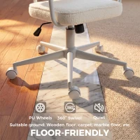 HOMCOM Chaise Bureau Ergonomique, Fauteuil de Bureau en Tissu Bouclette avec Hauteur Réglable, Fonction Bascule, Crème(m-8)