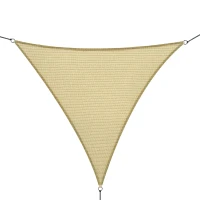 Outsunny Voile d'ombrage Triangulaire Grande Taille 4 x 4 x 4 m polyéthylène Haute densité résistant aux UV Coloris sable(m-1)