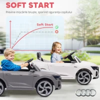 AIYAPLAY Mașină electrică pentru copii sub licență Audi Q8 e-tron Sportback 12V, telecomandă, faruri, muzică, claxon, 3-4 ani, Gri(m-5)