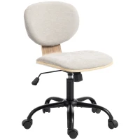 HOMCOM Home Office Desk Chair Rocking Function Ergonomic Swivel Chair with PU Wheels, Light Grey(m-15)