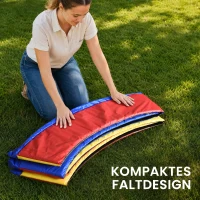 HOMCOM Trampolin Randabdeckung Ø305 cm breit, Reißfest UV-resistent Federabdeckung, Wasserabweisend, Trampolinzubehör Randschutz Sicherheitsnetz Ersatzteile für Gartentrampoline Bunt Ohne Stangenloch(m-7)