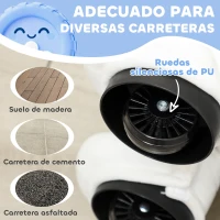 AIYAPLAY Caballito Eléctrico con Música Batería 6V Tacto Suave Ruedas Silenciosas de PU Marcha Adelante Blanco(m-6)