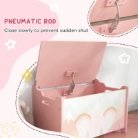ZONEKIZ Kids Bedroom Furniture Set Includes Bed Frame, Toy Chest, Dressing Table for Ages 3-6 Years, Pink(m-6)