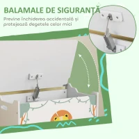 AIYAPLAY Ladă pentru jucării cu capac pentru copii, pentru jucării și haine, 60x37x39 cm, verde(m-5)