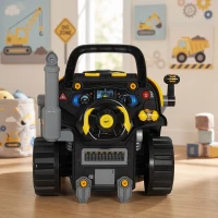 AIYAPLAY Kids Truck Engine Toy, Excavator Toy Steering Wheel with Spray, Lights and Sounds for 3-6 Years Boys Girls, Yellow(m-8)