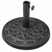 Outsunny Base Ombrellone Rotonda da Giardino in Resina Ø44 × 33cm(m-1)