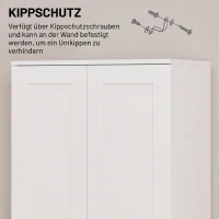 HOMCOM Voorraadkast 175 cm met opbergruimte, keukenkast met soft-close deuren en verstelbare planken, wit(m-7)