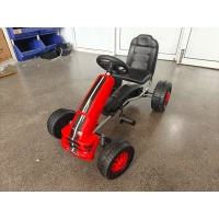 AIYAPLAY Go-Kart para Crianças +3 Anos com Assento Ajustável, Volante, Travão de Mão, Estrutura em Alumínio e Aço, até 30 kg, Vermelho(m-11)