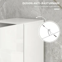 kleankin Dulap de Baie Înalt Slim 181,5 cm cu Rafturi Deschise și 2 Dulapuri, 30 x 30 x 181,5 cm, Alb(m-6)
