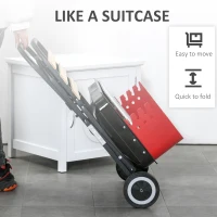 Outsunny Charcoal Trolley BBQ Barbecue Grill Patio Camping Picnic Garden Party Outdoor Cooking with Windshield and Wheels Side Trays, Black/Red(m-5)