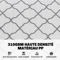Outsunny Tapis d'extérieur tapis réversible dim. 2,74L x 1,82l m - PP Haute densité 310 g/m² Gris et blanc(m-4)