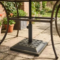 Outsunny Zonneschermvoet 9 kg schermvoet zonneschermstandaard 38/ 48 mm hars brons(m-2)