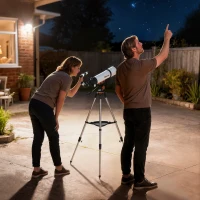 Outsunny Astronomy Telescope for Adults and Beginners with 80 mm Aperture, Carry Bag, White(m-2)