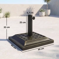 Outsunny Zonneschermvoet 9 kg schermvoet zonneschermstandaard 38/ 48 mm hars brons(m-3)