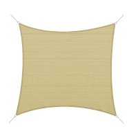 Outsunny Tenda Parasole Quadrata per Esterni in HDPE Traspirante, Protezione Raggi UV 95%, 360x360 cm