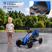 HOMCOM Elektrische skelter voor kinderen, 3-5 km/u, 2 snelheden, veiligheidsgordel, EVA-wielen, 3-8 jaar(m-3)