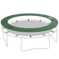 HOMCOM Cubierta de Protección Acolchada Borde de Seguridad para Trampolines Cama Elástica con Diámetro Ø305 cm Sin Agujeros para Poste Verde(m-12)