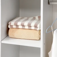HOMCOM Armario Abierto con Ruedas Barra y Estantes para tener Ropa Colgada y Doblada 80x40x128 cm Blanco(m-8)
