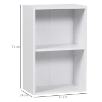 HOMCOM Libreria Bassa in Legno, Mobiletto Multiuso Design Moderno Bianco con Ripiano Regolabile 40x24x61cm(m-3)
