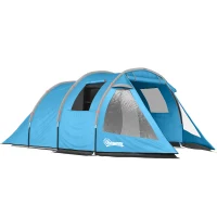 Outsunny Campingzelt Trekkingzelt Zelt, wetterbeständig, 2 Räume,  475 x 264  cm Breite x 172, Blau(m-1)